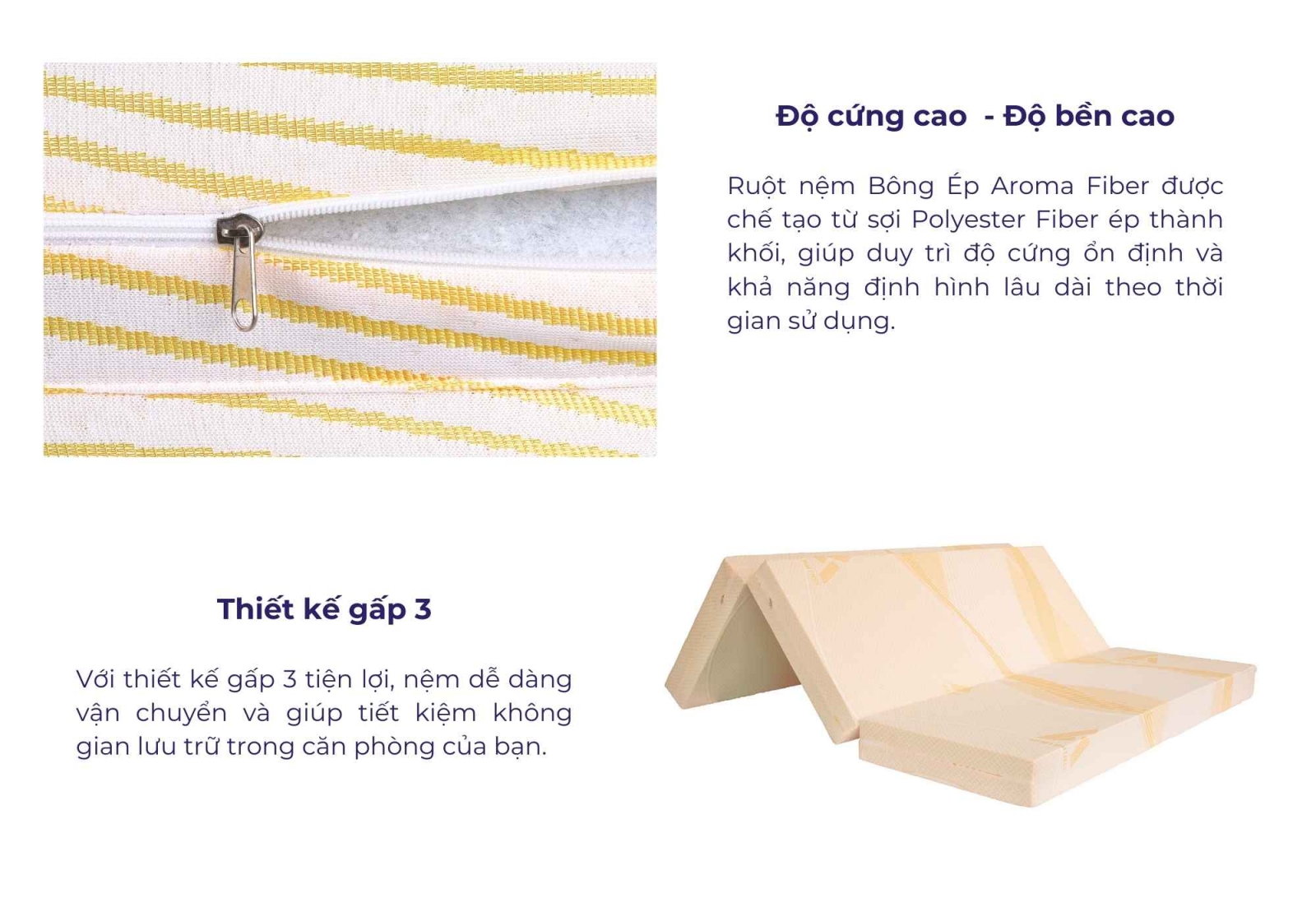 Nệm Bông Ép Aroma Fiber (tên cũ Adora)