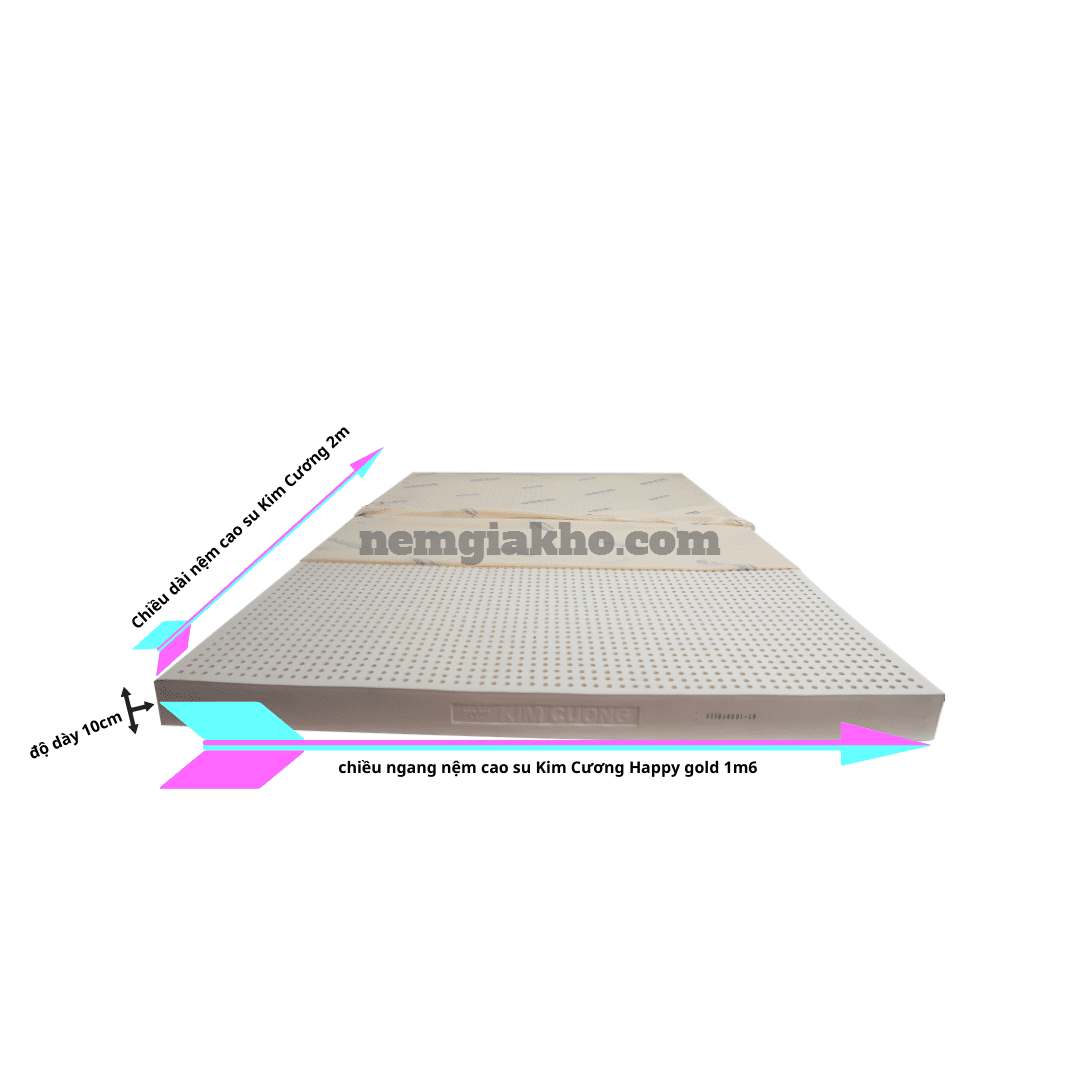 Nệm cao su Kim Cương 1m6 dày 10cm