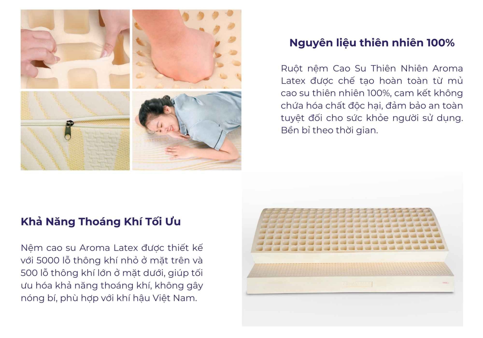 Nệm cao su thiên nhiên Aroma Latex (tên cũ Adora)