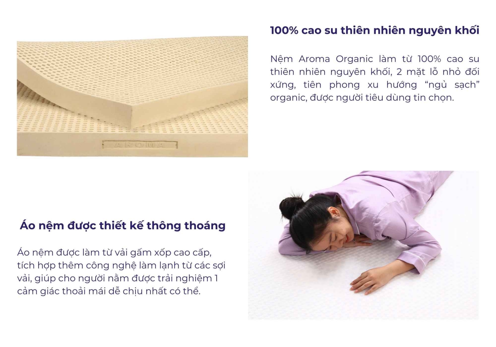 Nệm cao su thiên nhiên Aroma Organic