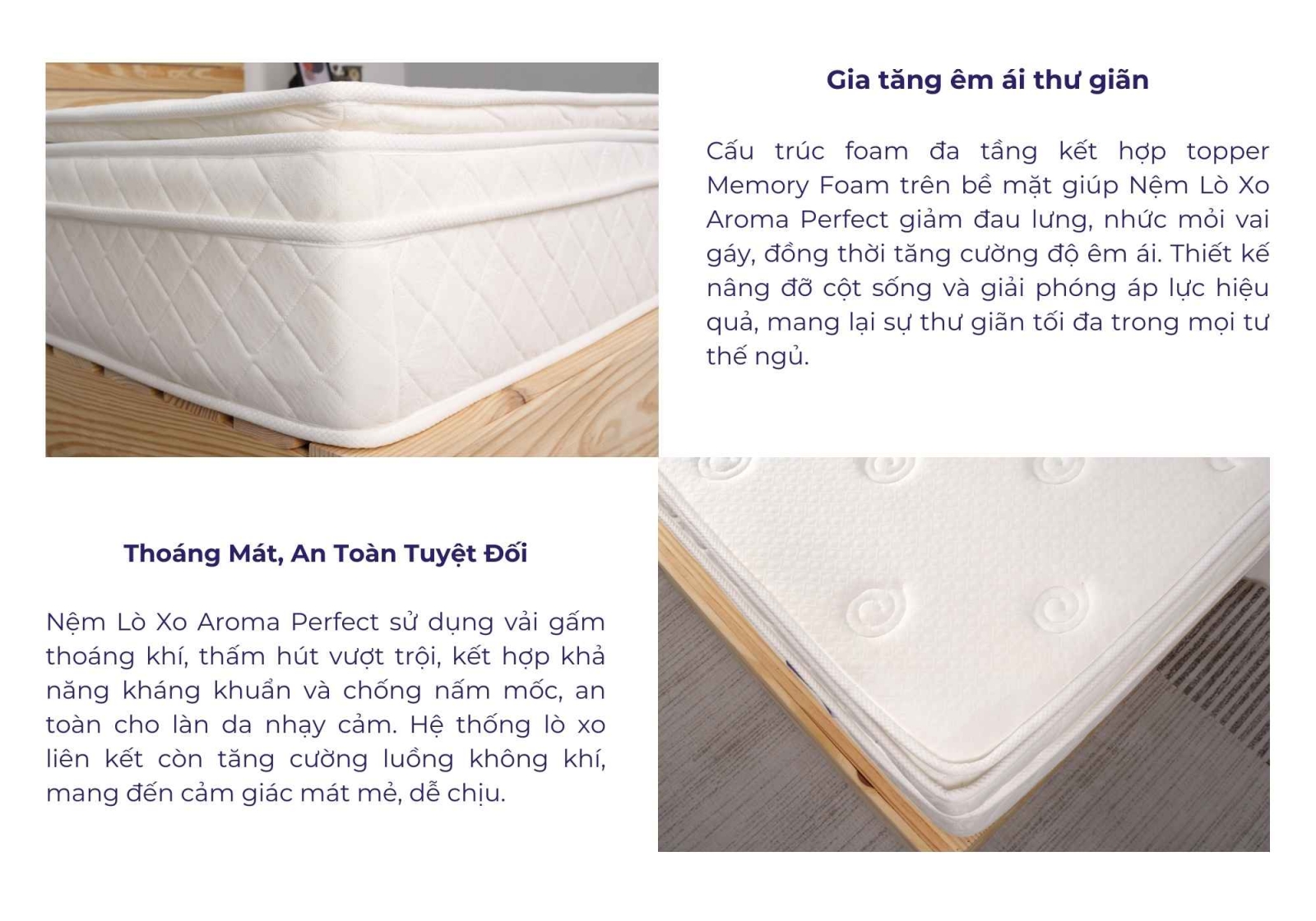 Nệm lò xo liên kết Aroma Perfect 4 viền