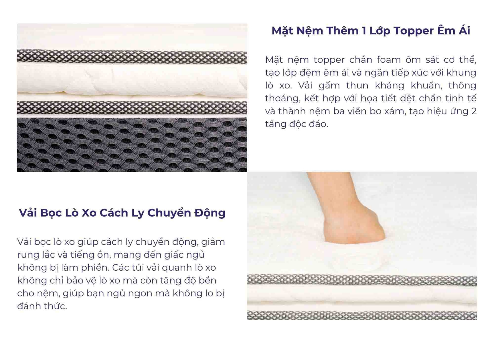 Nệm lò xo túi Aroma Cool Coil 3 viền