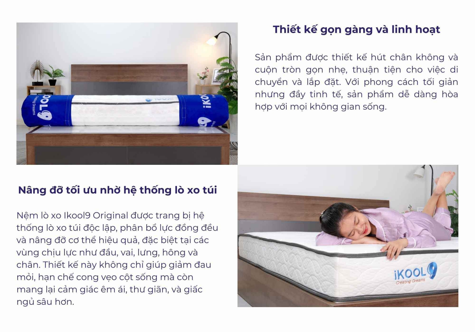 Nệm lò xo túi cuộn IKool9 Original