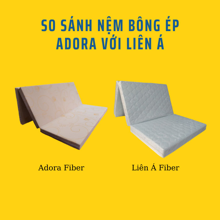 So sánh nệm bông ép Adora với Liên Á